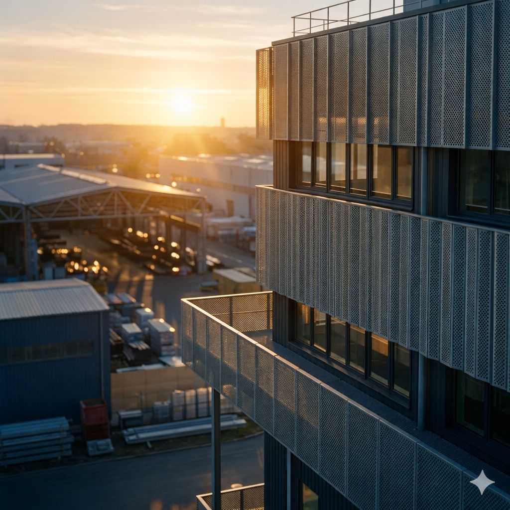 Монтаж перфорированного профнастила Т55 на объекте